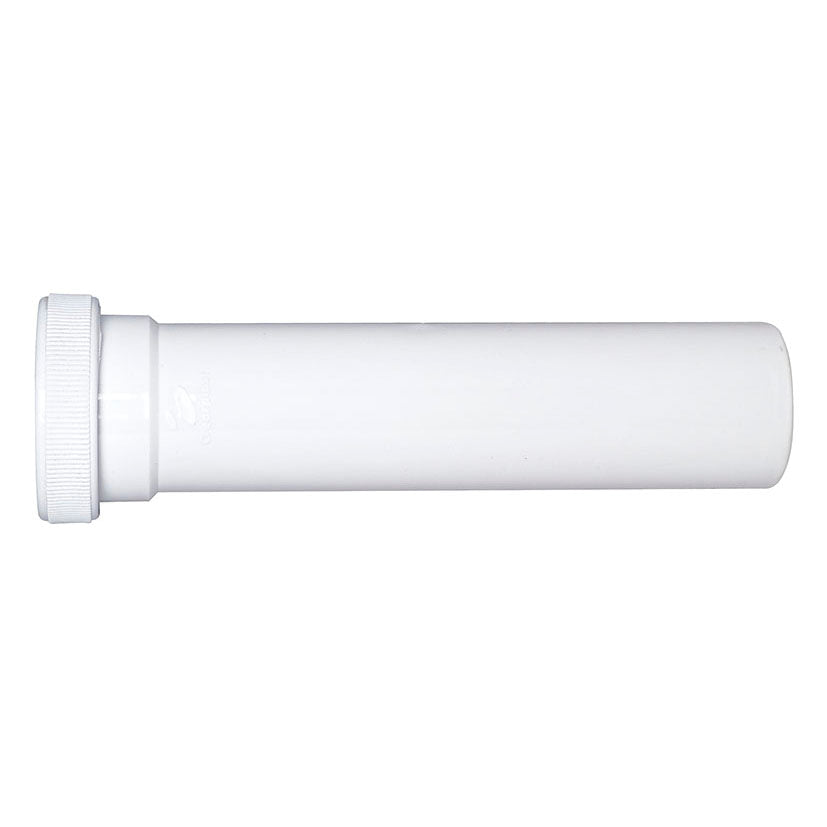 Prolongador de desagüe blanco CREARPLAST con tuerca de unión para sifones de fontanería