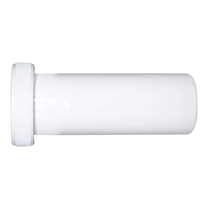 Racor extensible de PVC blanco Crearplast con tuerca loca de 1 1/2 pulgada y salida de 40 mm para desagües