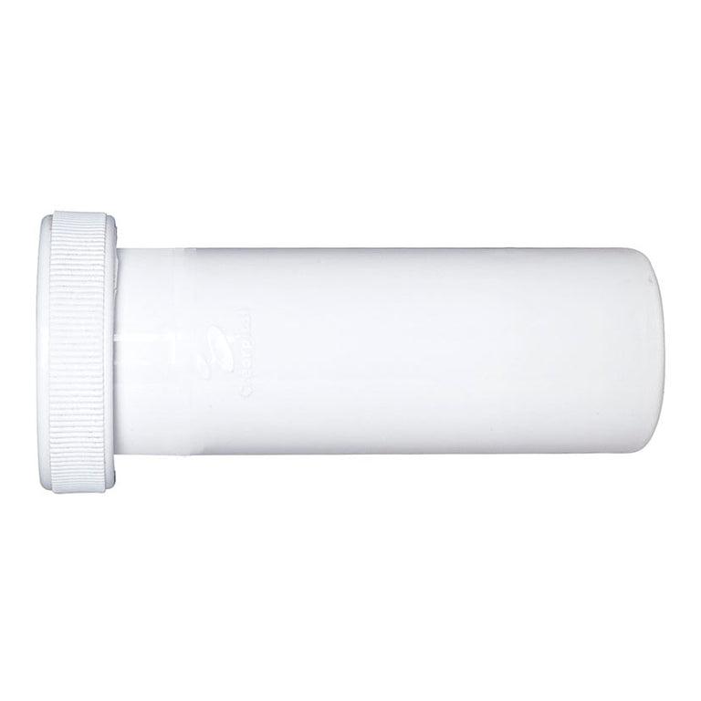 Racor extensible de PVC blanco Crearplast con tuerca loca de 1 1/2 pulgada y salida de 40 mm para desagües