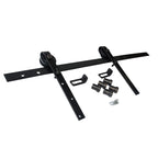Kit completo de herrajes rústicos Estebro con poleas de nylon, guía negra y accesorios para puerta corredera.