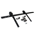 Kit completo de herrajes rústicos Estebro con poleas de nylon, guía negra y accesorios para puerta corredera.
