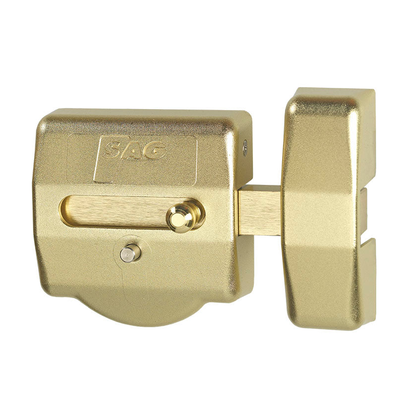 Cerrojo SAG CSI latonado oro para puertas de madera con sistema de llave exterior