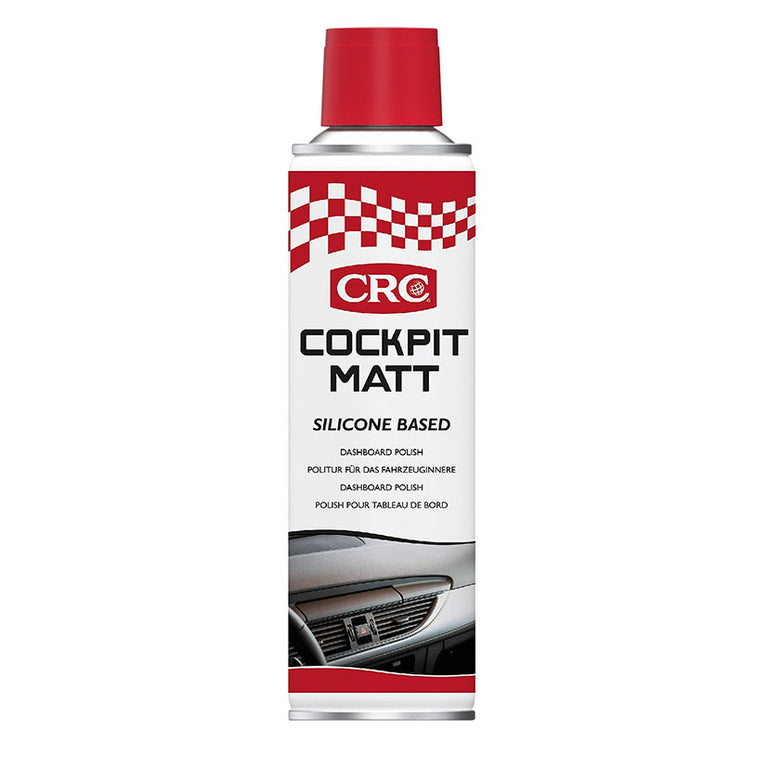 Spray CRC Cockpit Matt de 250ml para limpieza y protección de salpicaderos con acabado mate y base de silicona