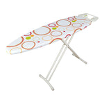 Tabla de planchar HABITEX Compact con funda de círculos de colores y estructura blanca de gran estabilidad.
