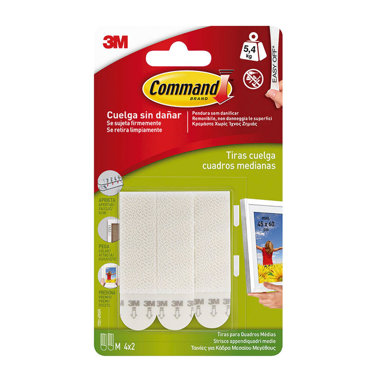 Tiras Cuelgacuadros 3m Serie Command 3m — Ganchos Adhesivos