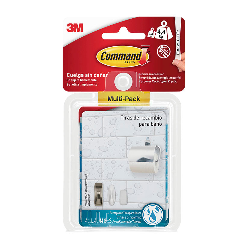 Recambio de tiras Command para baño resistentes al agua multi-pack surtido