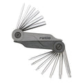 Juego de 14 llaves Allen y Torx RATIO 6140 desplegadas en formato navaja.