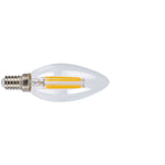 Bombilla LED vela E14 filamento transparente DUOLEC 4W luz fría