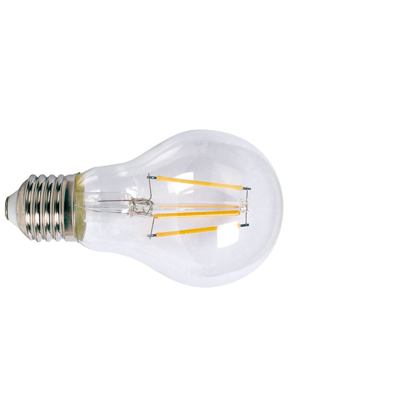 Bombilla LED transparente DUOLEC E27 filamento visto