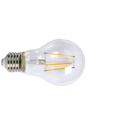 Bombilla LED filamento E27 DUOLEC estándar transparente vista lateral