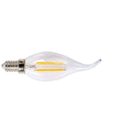 Bombilla LED vela decorativa transparente con filamento visto y casquillo E14