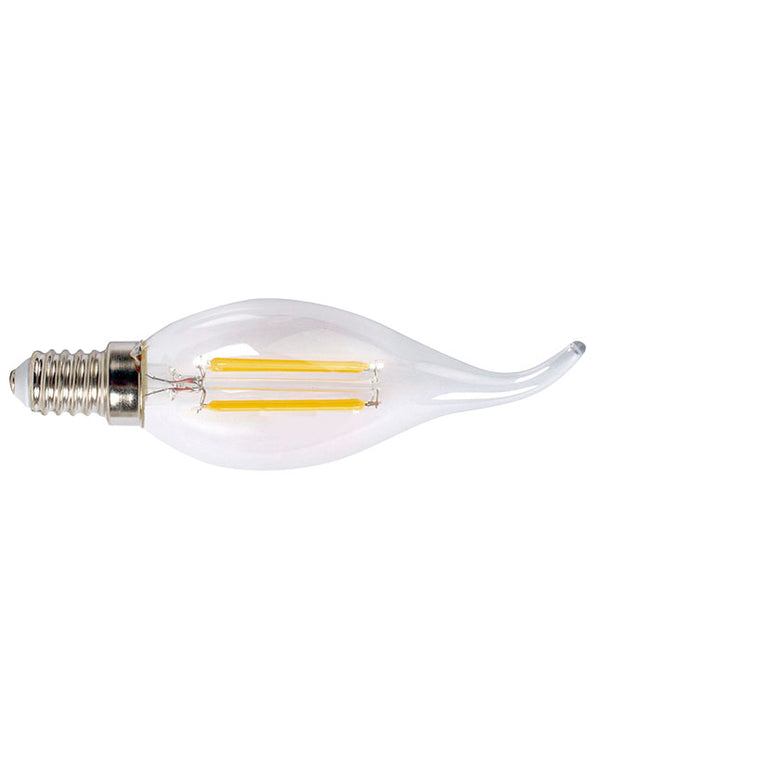 Bombilla LED vela decorativa transparente con filamento visto y casquillo E14