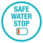Gráfico Safe Water Stop de GARDENA que muestra el sistema de seguridad por batería baja