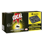 Pack de insecticida CUCAL contra cucarachas y sus huevos con 6 unidades de trampas profesionales