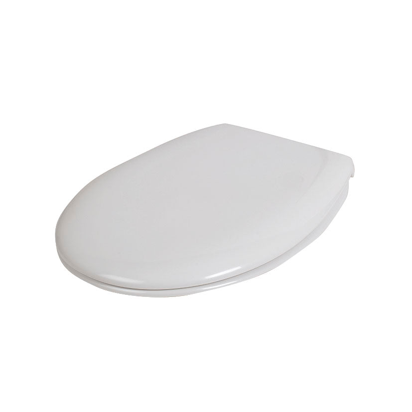 Tapa de WC Estoli Reina en color blanco con diseño ergonómico y acabado brillante de alta resistencia.