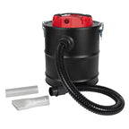 Vista frontal del aspirador de cenizas Habitex E440 con manguera conectada y accesorios laterales.