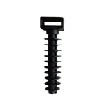 Taco de nylon negro para bridas con diseño dentado para anclaje en pared de 6mm