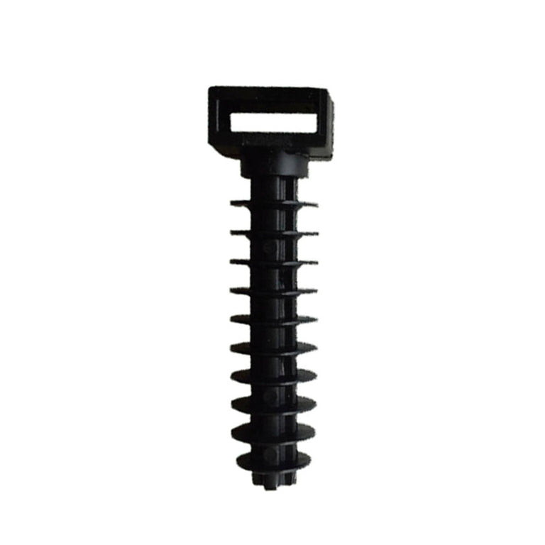 Taco de nylon negro para bridas con diseño dentado para anclaje en pared de 6mm