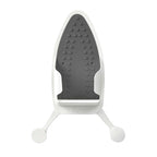 Soporte de plancha Rayen con base de silicona gris resistente al calor y ganchos inferiores.