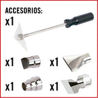 Set de 5 accesorios para decapador RATIO incluyendo rascador triangular y boquillas deflectoras
