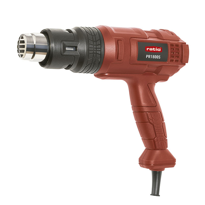 Pistola decapadora RATIO PR1800S de 1800W en color rojo con boquilla de acero inoxidable