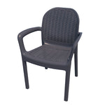 Sillón de jardín Miranda color gris antracita con respaldo efecto ratán