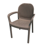 Sillón de exterior Miranda color taupé fabricado en resina resistente