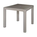 Mesa de exterior cuadrada color taupé efecto ratán 80x80 cm