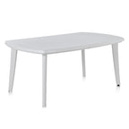 Mesa de exterior Atlantic blanca extensible para 6 a 8 personas