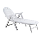 Tumbona de resina blanca Shaf Caimán reclinable para jardín y piscina