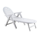 Tumbona de resina blanca Shaf Caimán reclinable para jardín y piscina