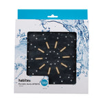 Caja del producto rociador de ducha HABITEX Oporto destacando el sistema antical y acabado negro.