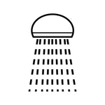 Icono descriptivo del tipo de chorro de agua lluvia para mango de ducha