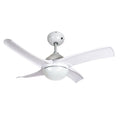 Ventilador de techo Habitex VTR-3500 blanco con 4 aspas y plafón de luz central