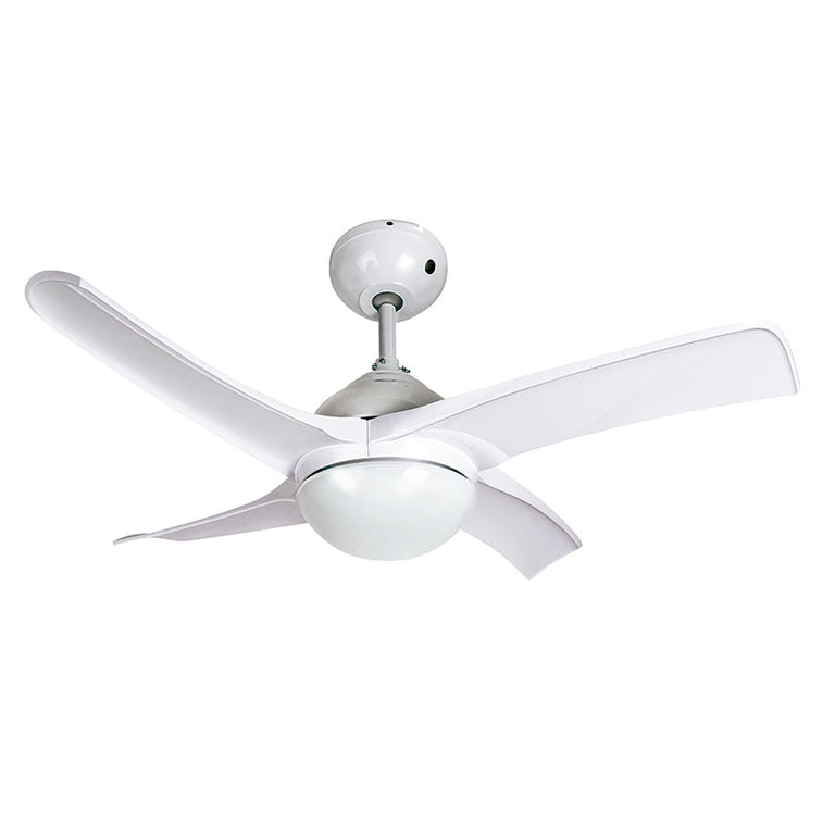 Ventilador de techo Habitex VTR-3500 blanco con 4 aspas y plafón de luz central