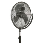 Detalle del cabezal de rejilla metálica de 55 cm del ventilador industrial Habitex CM120P