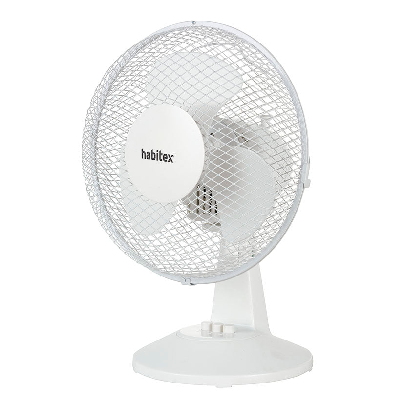 Ventilador de sobremesa Habitex S-23 color blanco con cabezal oscilante de 28 cm