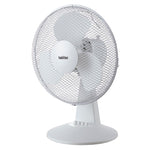 Ventilador de sobremesa Habitex S30 blanco con cabezal oscilante de 35 cm y rejilla de seguridad.