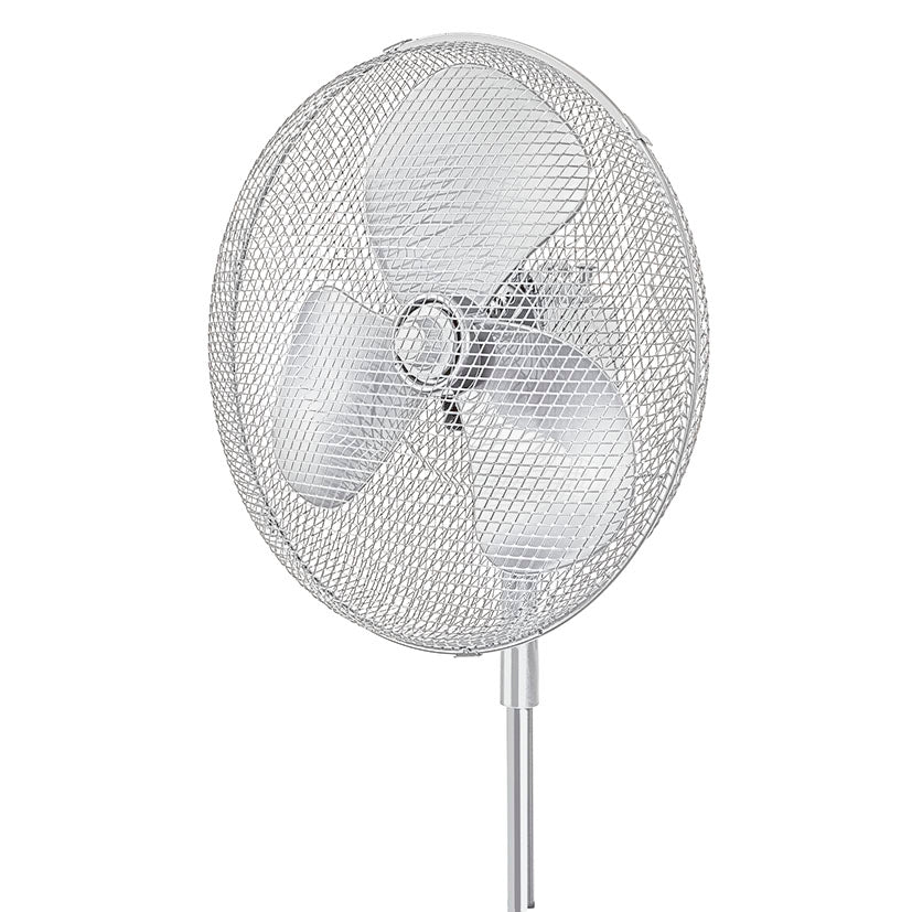 Primer plano del cabezal de 44cm y rejilla de seguridad del ventilador Habitex