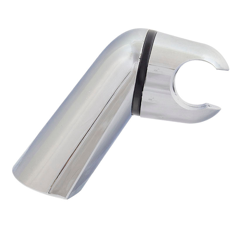Soporte para mango de ducha HABITEX Easy en plástico cromado con diseño ergonómico para tuerca cónica.