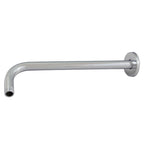 Brazo de ducha Habitex de 40 cm en latón cromado con forma de L y florón embellecedor circular.