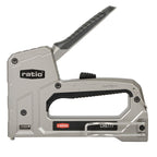 Grapadora profesional RATIO CR6777 vista lateral mostrando el regulador de fuerza