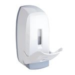 Dispensador de jabón WENKO Ascoli blanco con palanca de accionamiento higiénica y visor de nivel frontal