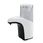 Dosificador de jabón automático WENKO Butler en color blanco y negro con depósito transparente de 300ml.
