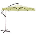 Parasol colgante lateral de aluminio color crudo de 3 metros con base en cruz para jardín