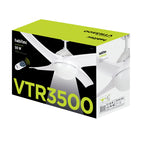 Embalaje original del ventilador de techo Habitex VTR-3500 con especificaciones