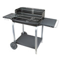 Barbacoa de carbón HABITEX Supergrill 60 con bandejas laterales y ruedas de transporte