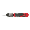 Destornillador de carraca RATIO 6504 12 en 1 con mango ergonómico rojo y negro