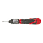 Destornillador de carraca RATIO 6504 12 en 1 con mango ergonómico rojo y negro