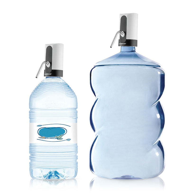 Comparativa del dispensador de agua InnovaGoods en garrafas de diferentes tamaños y capacidades.
